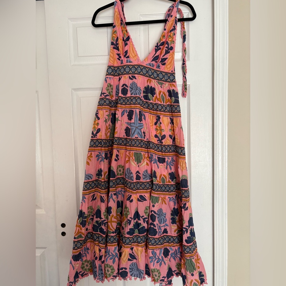 FARM Rio Seashell Tapestry Tiered Midi Dress - Picture 4 of 5